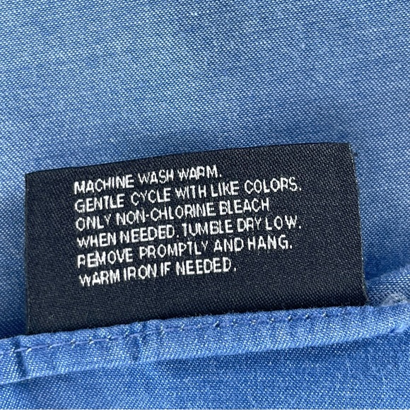 Alfani Mens Blue Iron Free Dress Shirt XL 17-1/2 blue long sleeve 100% cotton - Picture 9 of 9